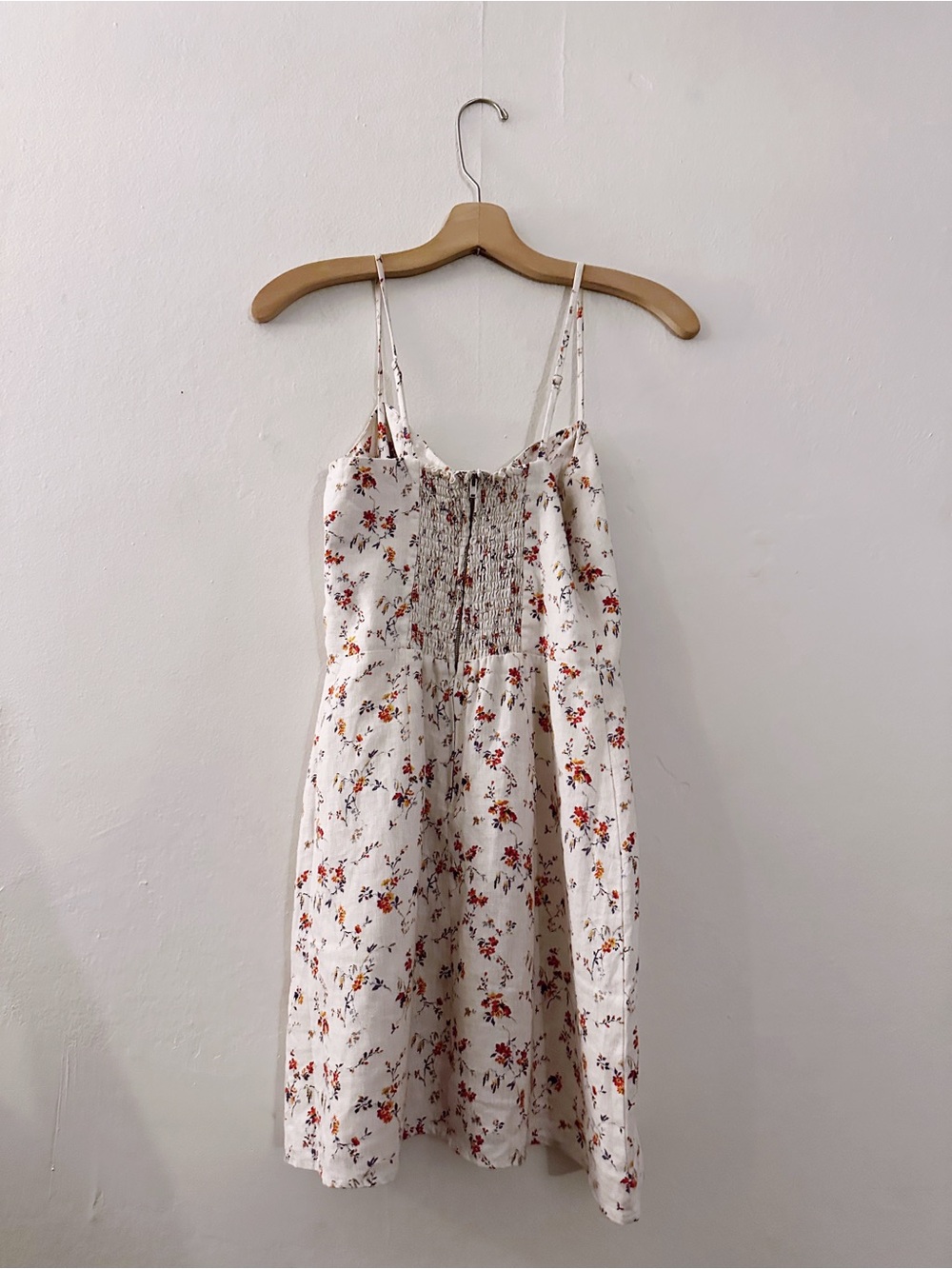 Reformation White Floral Mini Dress with Red and Blue Accents - Picture 6 of 7